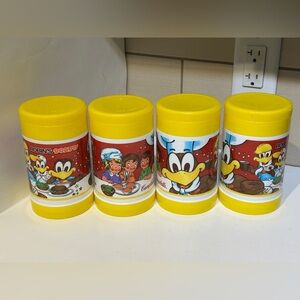 Campbell's Soup Robin's Donuts Plastic Travel Thermos (4) Vintage 1990s